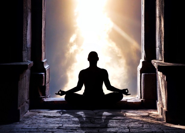 Yoga meditation in temple
